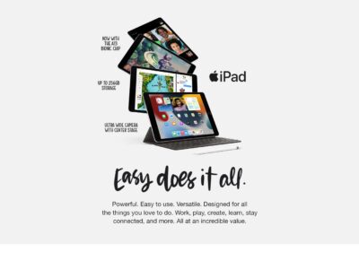 All the essentials in the most affordable iPad, with a beautiful 10.2-inch Retina display, powerful A13 Bionic chip, and an Ultra Wide front camera with Center Stage. Work, play, create, learn, stay connected, and more.