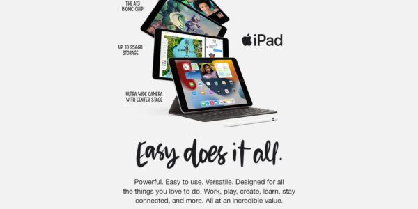 All the essentials in the most affordable iPad, with a beautiful 10.2-inch Retina display, powerful A13 Bionic chip, and an Ultra Wide front camera with Center Stage. Work, play, create, learn, stay connected, and more.